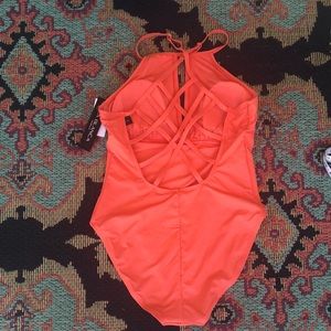 La Blanca island Goddess Hi Neck Coral Swimsuit